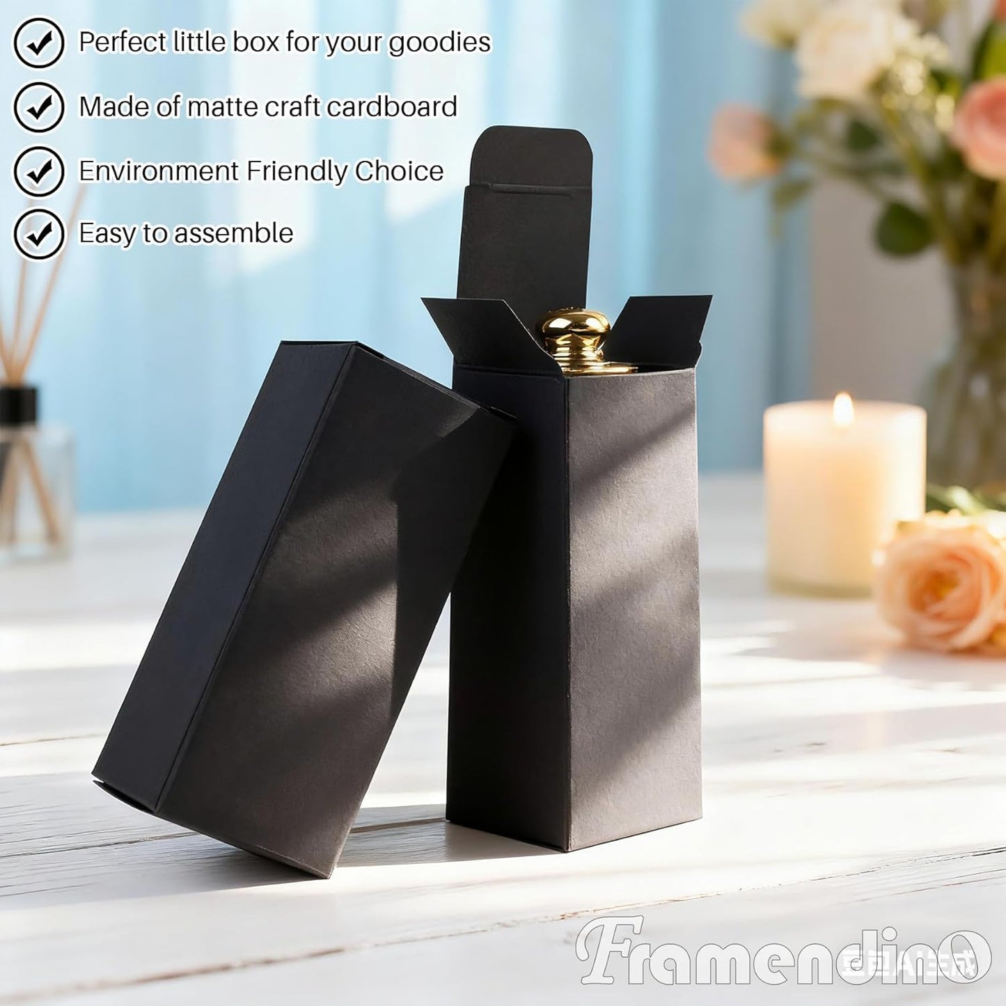 , 50 Pack Black Kraft Paper Lipstick Boxes Rectangle Lipstick Bottle Boxes Reusable Lip Balm Packaging Cases Gift Wrapping Box for DIY Gift Packaging (3.54X1.41X1.41)