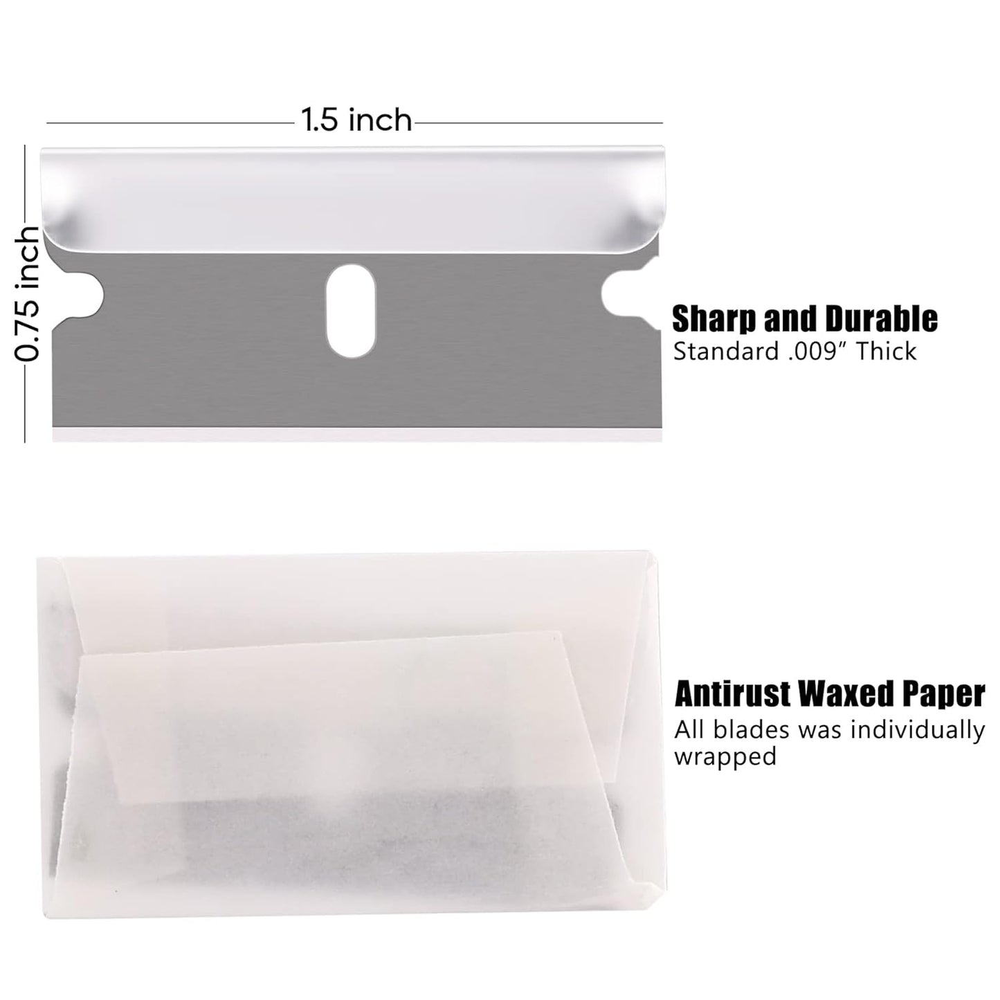 100PCS Single Edge Razor Blades, Industrial Razor Blades for Scraper, Suitable for Removing Labels, Decals, Stickers and Old Paint