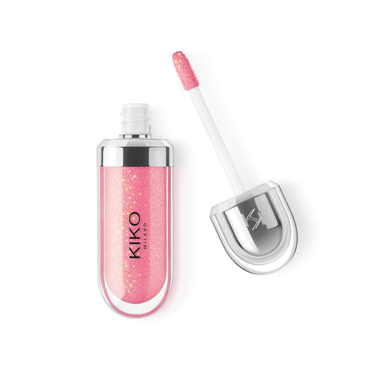 Kiko MILANO - 3D Hydra Lip Gloss 26 Softening Lipgloss for a 3D Look | Sparkling Hibiscus Pink Color | Non-Comedogenic | Professional Makeup | Made in Italy